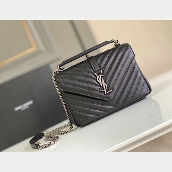 Replica ysl loulou crossbody 24 cm borse nere e marroni